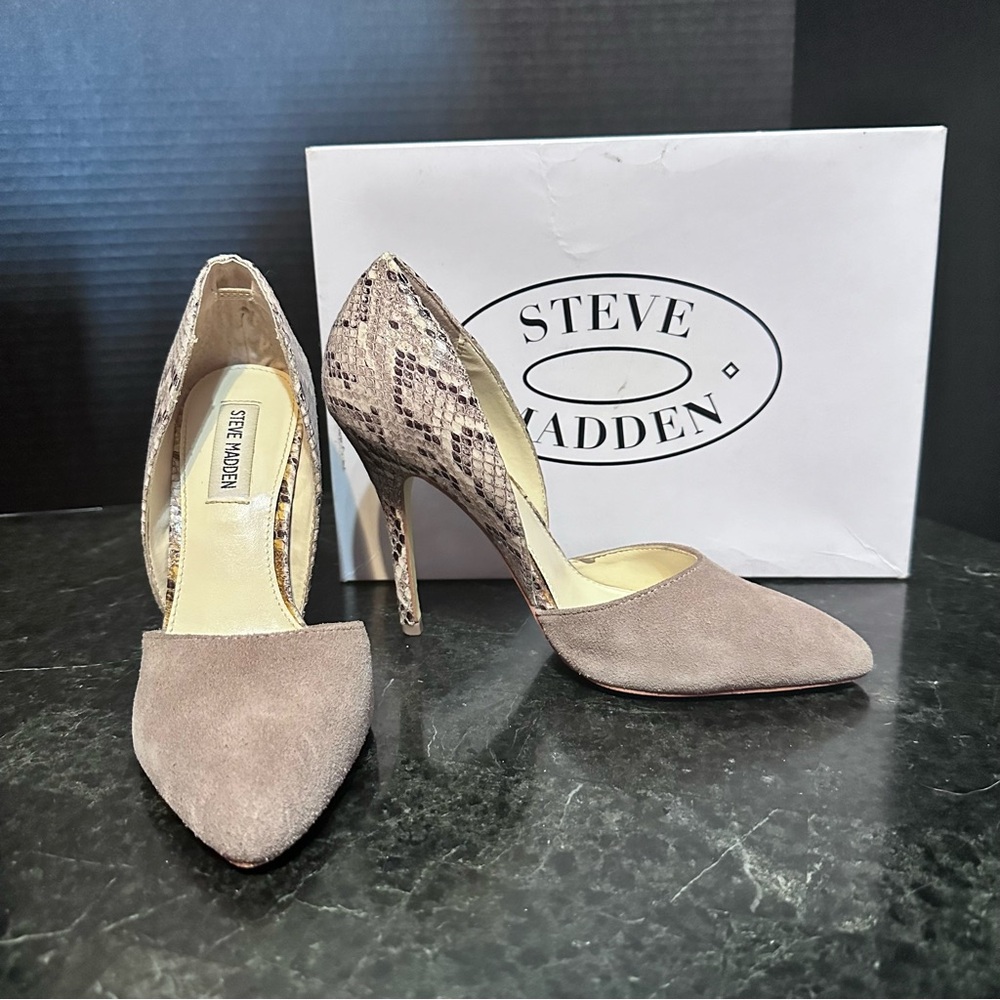 Steve Madden 4" Heels Pumps Leather Snake Skin Womens